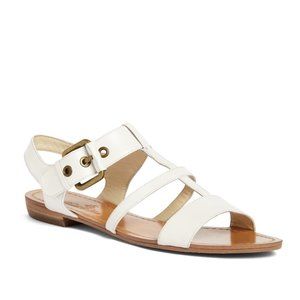 Brooks Brothers Calfskin strap white sandals 8/5